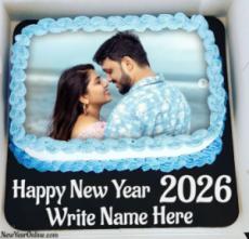 Name and Photo On New Year Cake Message 2026